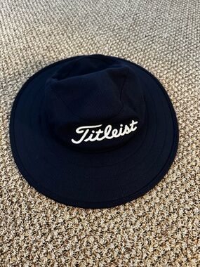 Titleist Black Bucket Hat with White Script Logo
